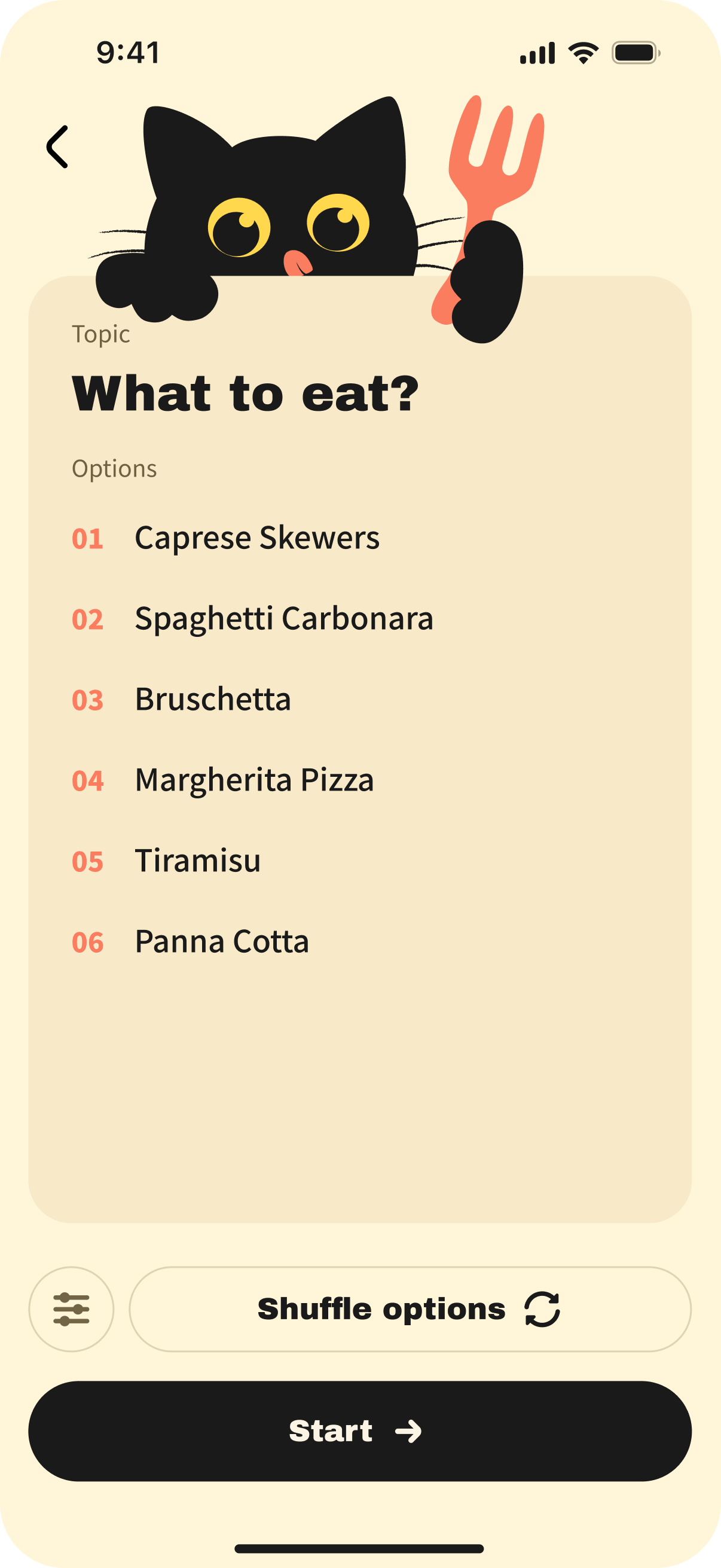 Food choices in WhichOne