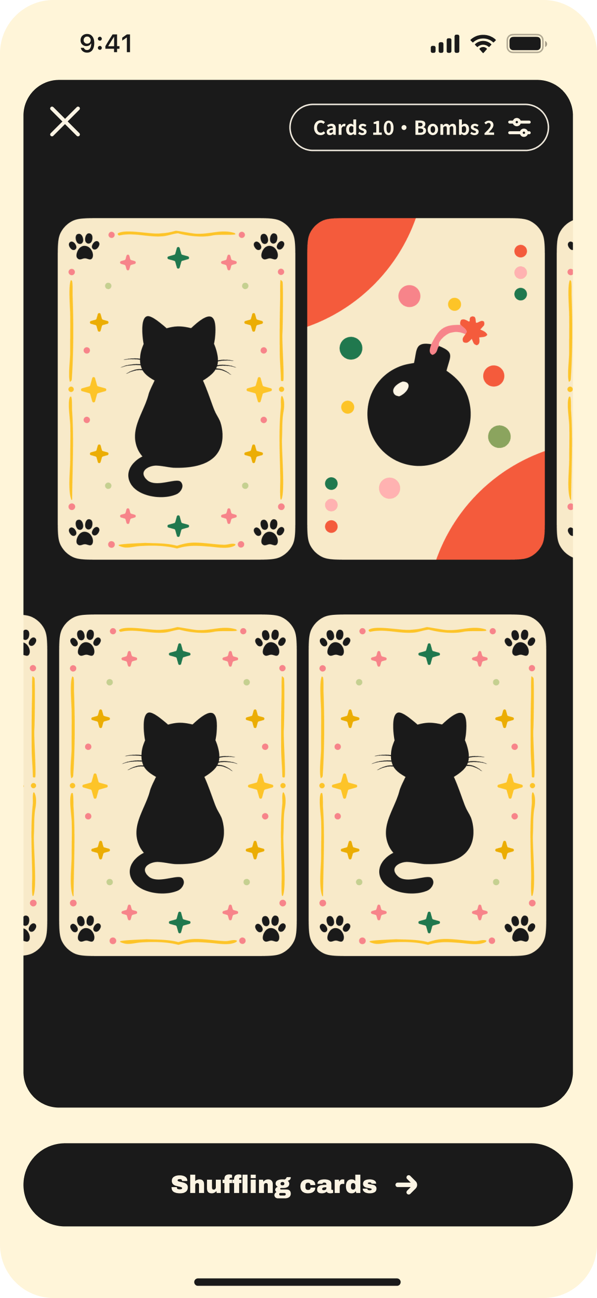 Party card bomb game in WhichOne
